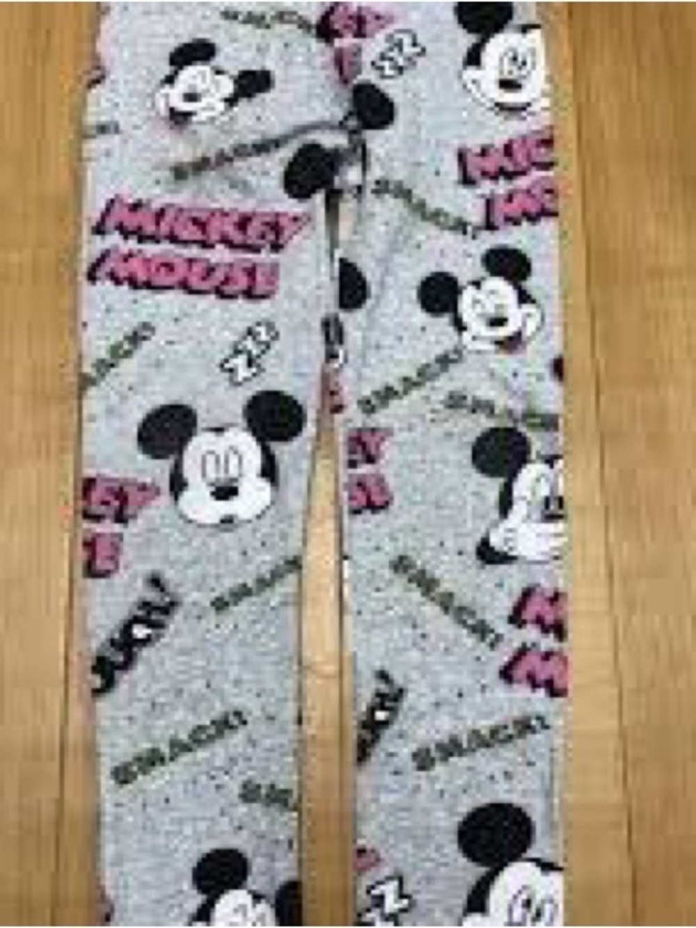 Zara Gray and Pink All Over Mickey Mouse Kids Leggings
